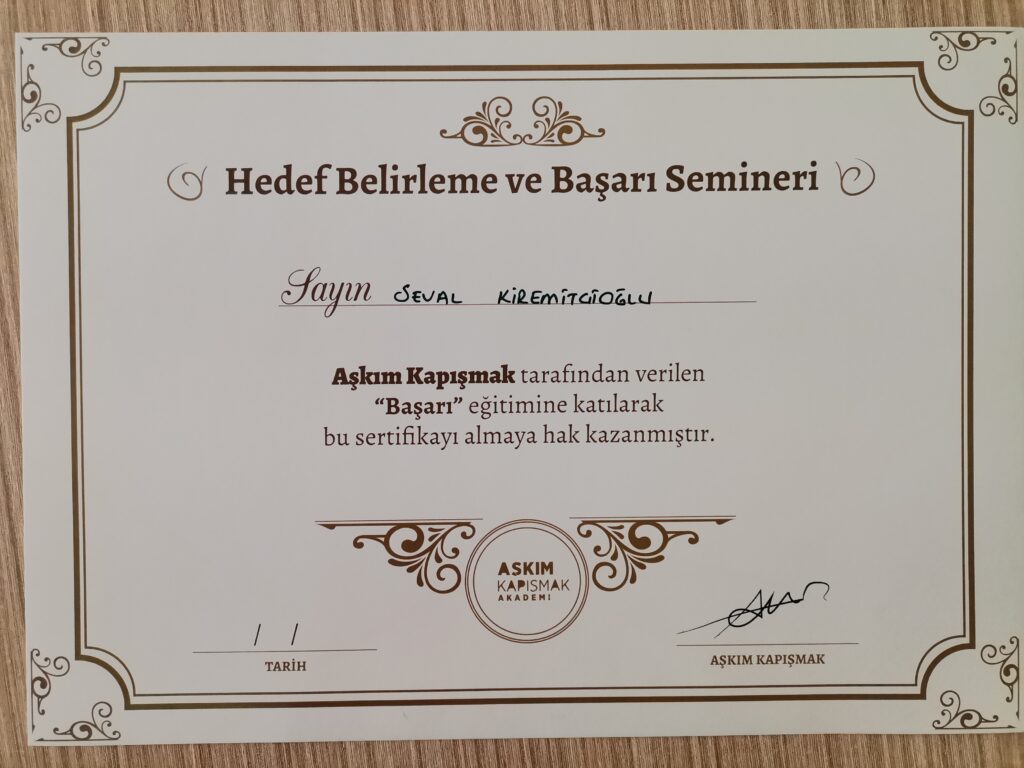 Eğitim ve Yetkinlik Sertifikası