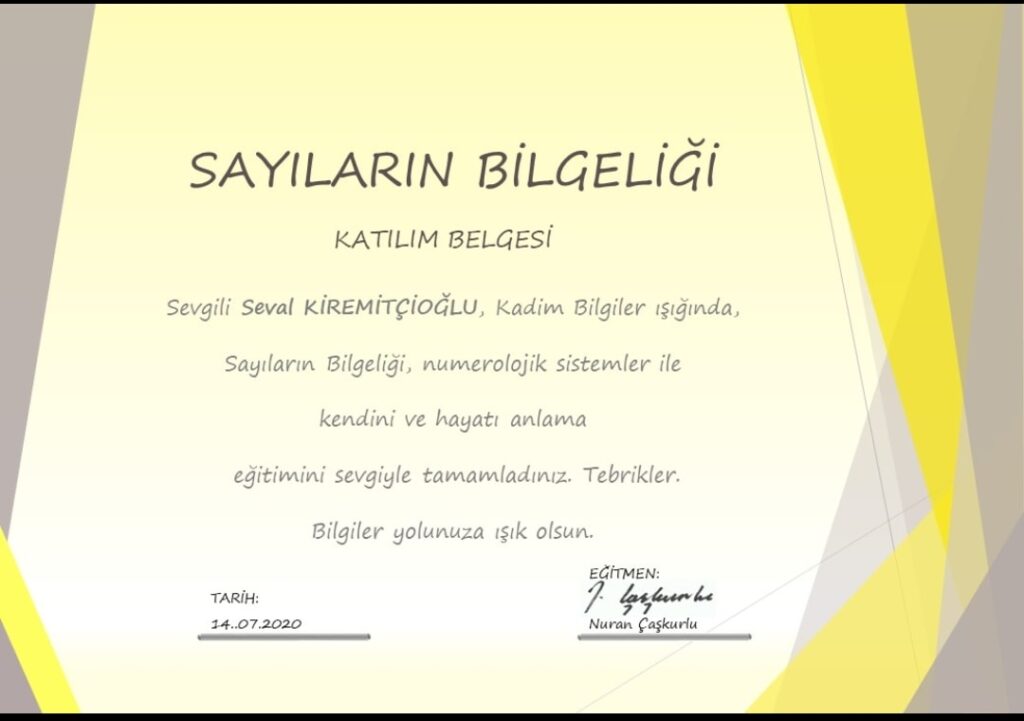 Eğitim ve Yetkinlik Sertifikası